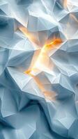 Abstract display of light and shadow with triangular shapes in a cool color palette photo