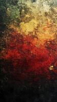 Abstract texture with vibrant red and gold tones resembling natural elements in an artistic display photo