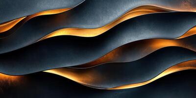 Flowing design featuring wavy patterns and warm lighting creating an elegant atmosphere in a modern space photo
