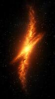 Brilliant orange and yellow galaxy spiraling through the depths of outer space photo