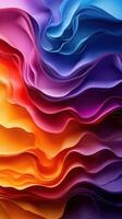 Colorful abstract waves flow harmoniously, creating a vibrant landscape of non-representational forms and tones photo