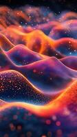 Colorful abstract waves with glowing lights and textures in vibrant hues photo