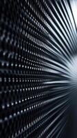 Abstract perspective of a textured metal surface showcasing linear patterns in a dark atmosphere photo