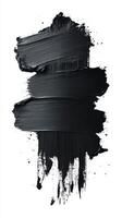 Creative use of black paint for artistic expression on a blank canvas surface in a studio setting photo