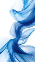 Blue flowing abstract design creates a sense of calm and tranquility in a minimalist setting photo