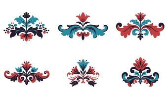 Luxurious Floral Element Royalty Pattern Set with Delicate and Detailed Filigree for Royal-Inspired Creations vector