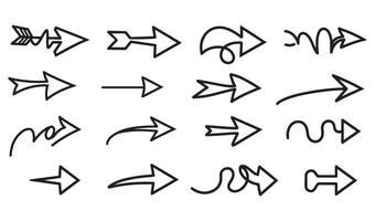 Minimalist Dynamic Collection of Hand-Drawn Arrow Set Silhouette Featuring Clean and Simple Arrow Elements for UI UX and Web Design Projects vector