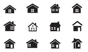 Diverse Home Icon Set Collection for Infographics Logos Websites and Marketing Material vector