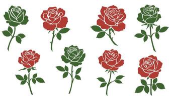 Stunning Rose Set Illustration with Classic and Modern Botanical Elements Ideal for Tattoo Designs DIY Crafting and Elegant Print Materials vector