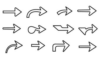 Decorative Dynamic Collection of Hand-Drawn Arrow Set Silhouette Including Vintage and Contemporary Arrow Styles for Typography and Logos vector
