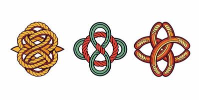 Three different celtic knots on a white background vector