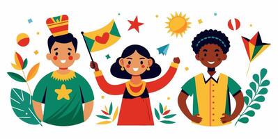 Happy independence day of guinea vector