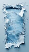 Water splash breaking through a paper surface in a creative and artistic display of movement and contrast photo