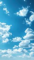 Beautiful sky filled with fluffy clouds on a sunny afternoon in a serene atmosphere photo
