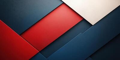 Abstract design with red, blue, and cream geometric shapes creates a modern and dynamic visual effect photo