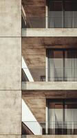 Modern architecture features multiple balconies in urban setting during daytime hours photo