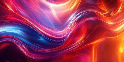 Colorful swirling abstract pattern with vibrant hues of blue, red, pink, and orange creating a dynamic visual effect photo