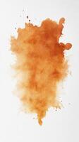 Colorful watercolor splash with warm tones on white paper background highlighting texture and artistic potential photo