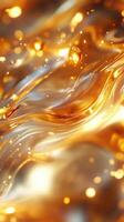 Captivating golden waves reflecting light in a fluid motion in an abstract composition photo