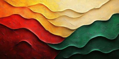Colorful textured waves represent vibrant colors of nature in layered design inspired by abstract art photo
