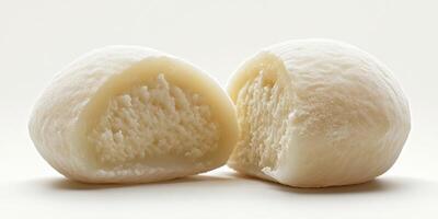 Soft and fluffy steamed buns with a delicate texture served on a light background photo