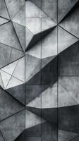 Geometric abstract pattern showcasing sharp angles and smooth surfaces in a modern architectural setting photo