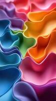 Colorful waves of fabric create a vibrant texture in a close-up composition showcasing various shades and patterns photo