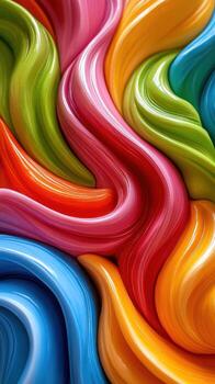 Colorful swirls of paint create a vibrant abstract design in a dynamic pattern and texture photo