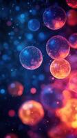 Colorful abstract representation of molecules in a cosmic background photo