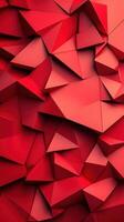 Dynamic arrangement of red geometric shapes creates a striking visual texture in bold design photo