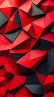 Abstract geometric shapes in striking red and black patterns create a captivating visual experience in contemporary art design photo