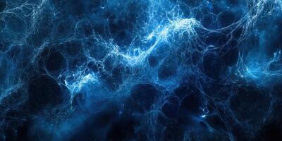 Abstract blue network design illustrating deep space and cosmic phenomena in a surreal and captivating manner photo