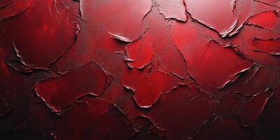 Textured red surface with layered, cracked design reflecting artistic flair and depth in modern decor photo