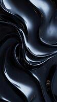 Dark liquid flowing in smooth, elegant patterns resembling abstract art in a modern design setting photo