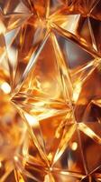 Intricate patterns of amber light creating stunning reflections in a crystal-like structure photo