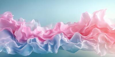 Soft pastel fabric waves create a serene and calming atmosphere in a tranquil setting photo