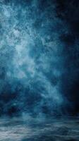 Mysterious blue and black background with misty textures creating a dramatic and atmospheric setting photo