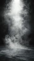 Mysterious smoke swirling through a dark space creating an eerie atmosphere during an ambient moment photo