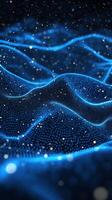 Digital waves of blue light create a mesmerizing visual effect in an abstract representation of data dynamics photo