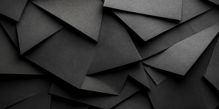 Black paper art showcasing layered geometric shapes at an art studio photo