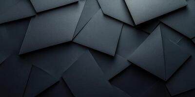 Black envelopes stacked together create a textured background for artistic or creative projects in a setting with low lighting photo