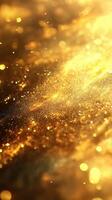 Sparkling golden background with shimmering particles illuminating a smooth texture photo