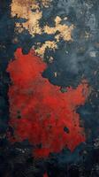 Textured abstract background featuring red and black hues with gold accents in a unique artistic composition photo