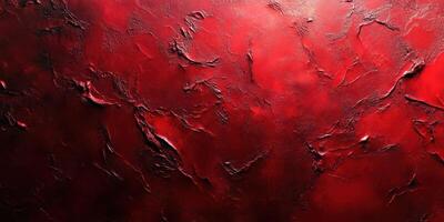 Textured red wall with intricate patterns showcasing depth and vibrant color variations photo
