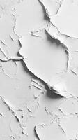 Cracked paint texture on a white wall reveals layers of wear and age, showcasing the passage of time and surface deterioration photo
