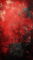 Vibrant red and black textured background with a weathered appearance, ideal for various design projects and artistic expressions photo