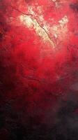 Textured red wall with intricate patterns in an artistic setting photo
