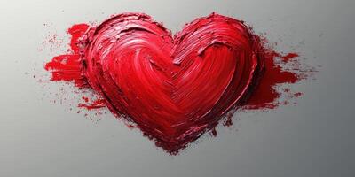 Vibrant red heart art showcasing emotional depth and creative expression photo