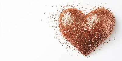 Glittering heart shape made of sparkling sequins creates a festive and romantic atmosphere for celebrations photo