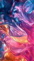 Colorful abstract composition with flowing shapes illuminated by light in a vibrant gradient photo